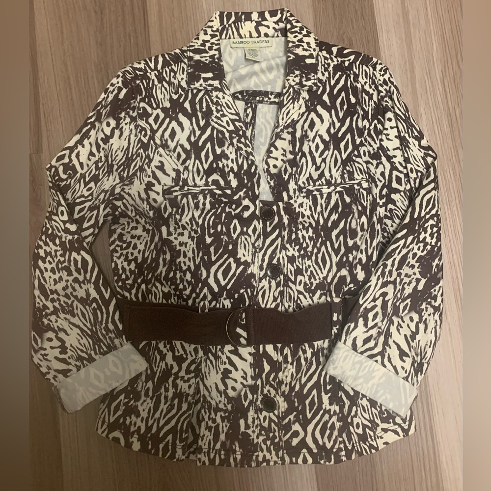 Dress Barn Woman’s Retro Jacket with Belt, Size Medium